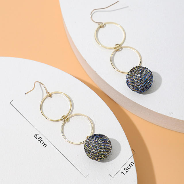 Boho creative geometric ball dangle earrings