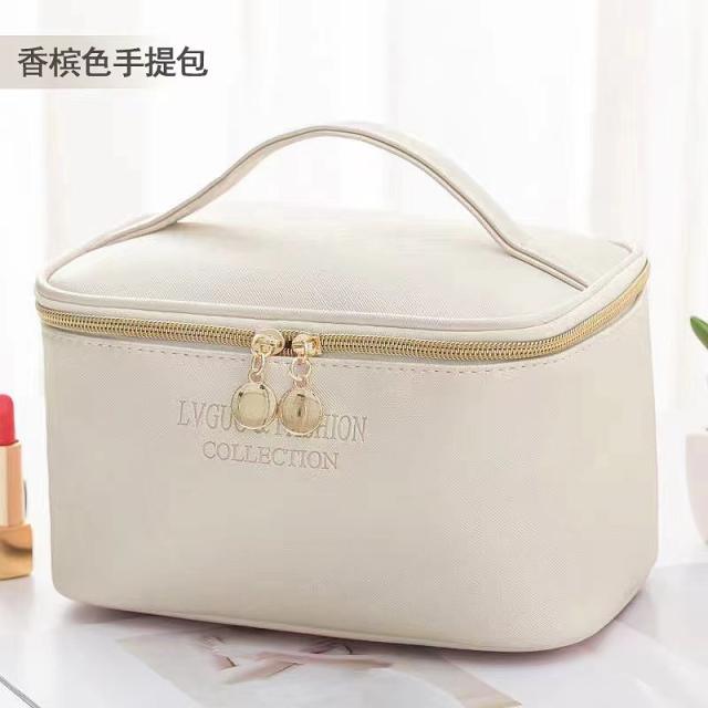 PU leather large capacity cosmetic bag tolietry bag