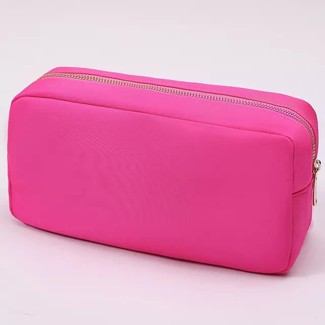 Korean fashion plain color nylon cute cosmetic bag wash bag