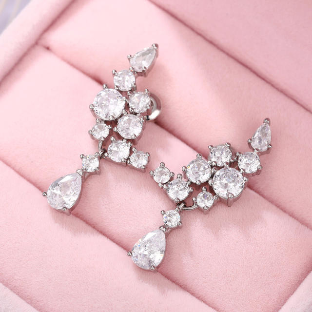 Hot sale diamond copper earrings
