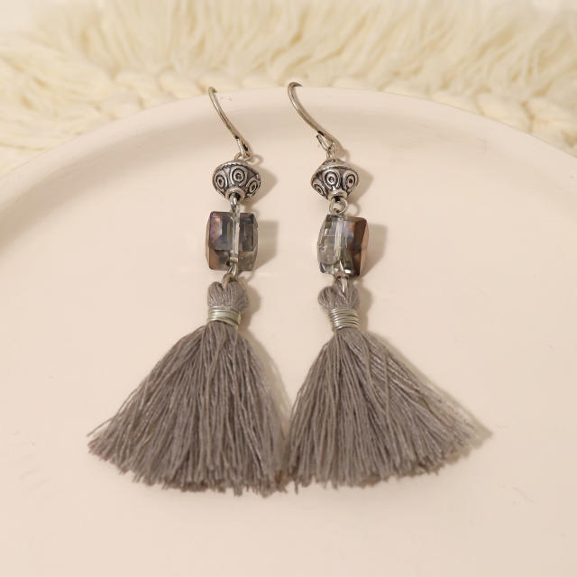 Boho rope tassel earrings