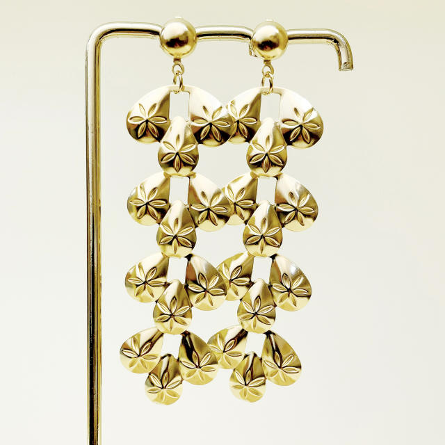 Hot sale stainless steel long earrings