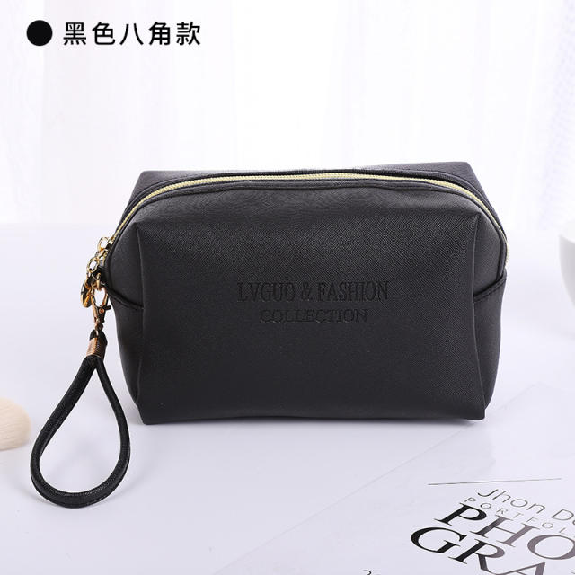 PU leather large capacity cosmetic bag tolietry bag