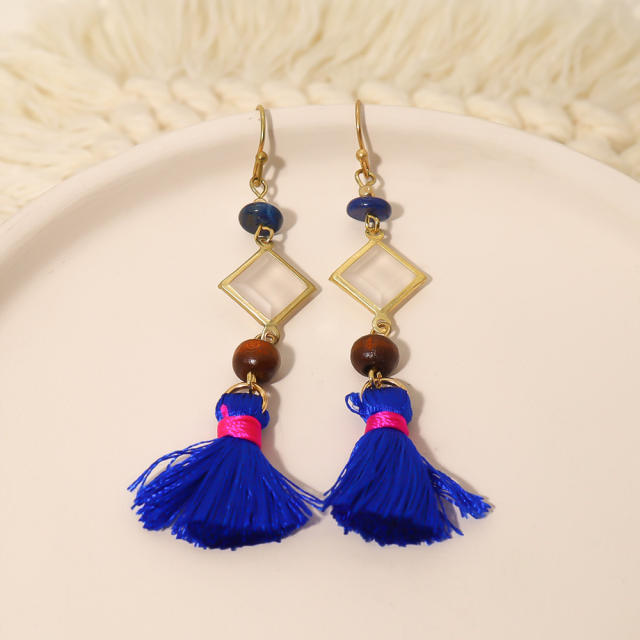 Boho rope tassel earrings