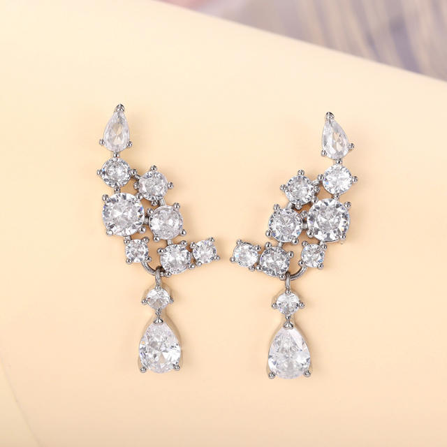 Hot sale diamond copper earrings
