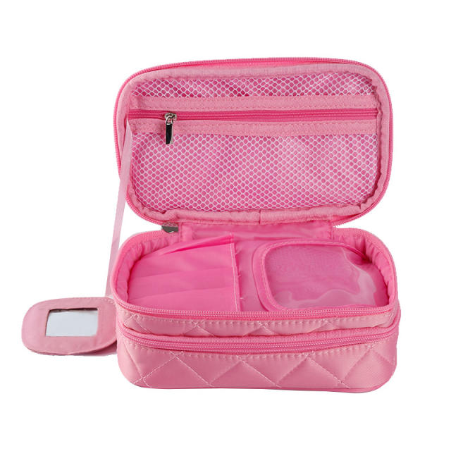 Waterproof quilted pattern large capacity cosmetic bag  20cm*12cm*8cm