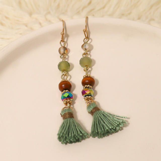 Boho rope tassel earrings