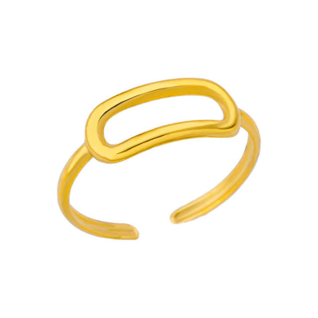 18KG concise snake heart stainless steel rings