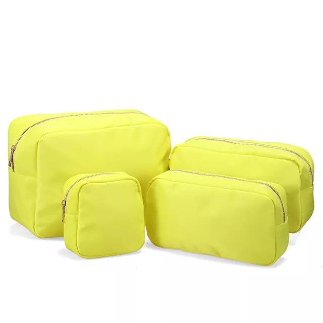 Korean fashion plain color nylon cute cosmetic bag wash bag