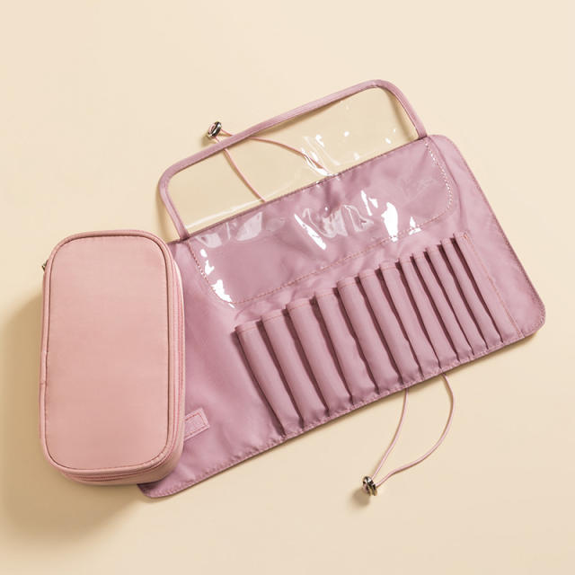 Detachable and portable cosmetic bag for brushes