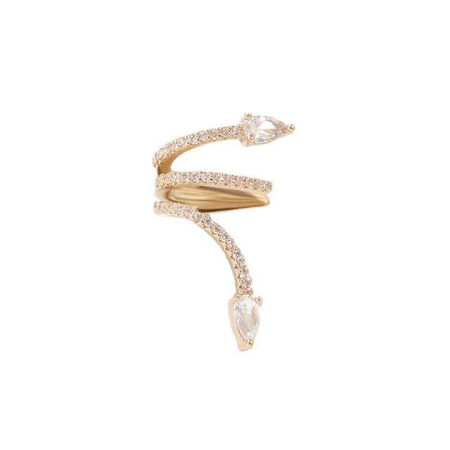 Luxury pave setting rhinestone diamond copper ear cuff(1pcs price)