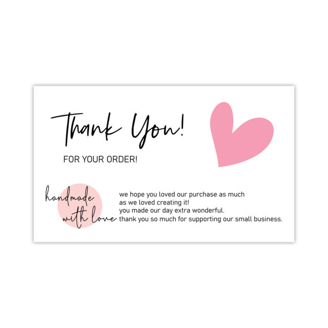 Hot sale pink color thank you card