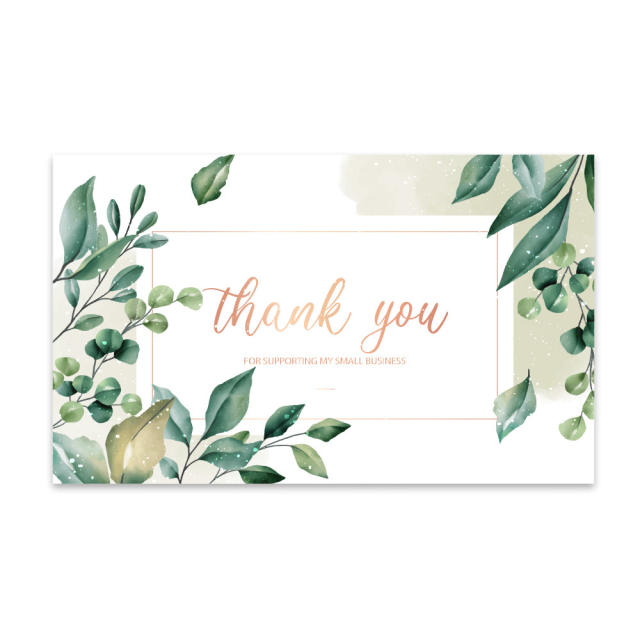 INS green color leaf natural trend thank you card