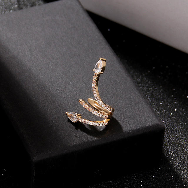 Luxury pave setting rhinestone diamond copper ear cuff(1pcs price)