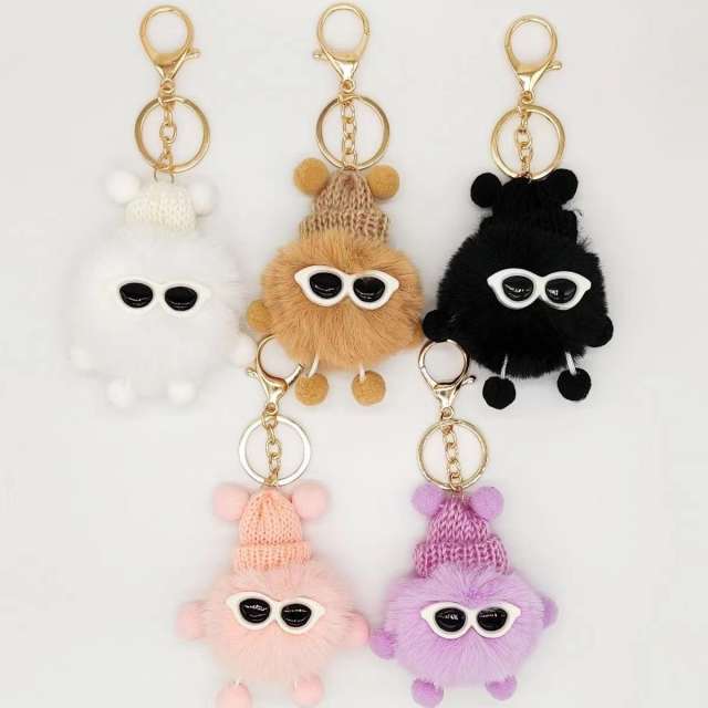 INS hot sale fluffy elfin keychain