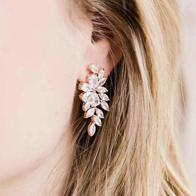 AAA cubic zircon copper diamond earrings