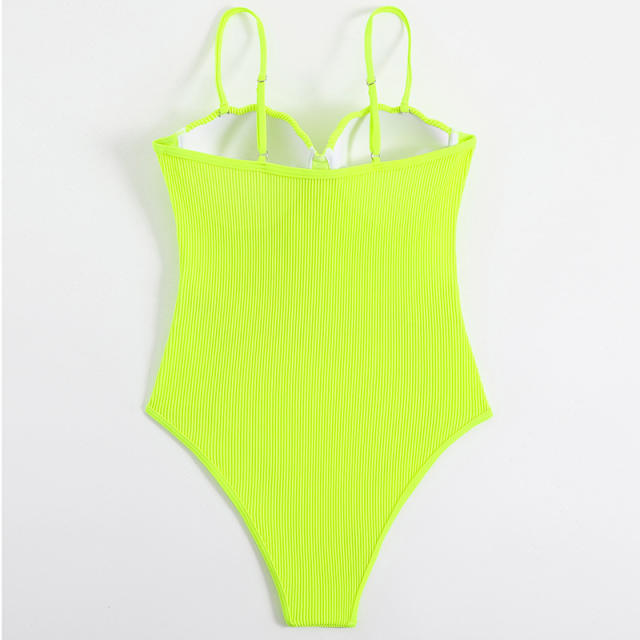 Fluorescent Green one piece swimsuit
