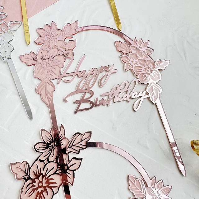 New design acrylic happy birthday cake toppers