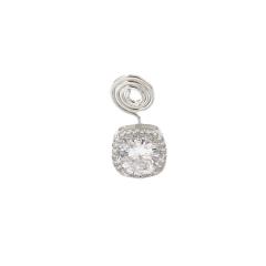 Delicate cubic zircon diamond copper clip on earrings(1pcs price)
