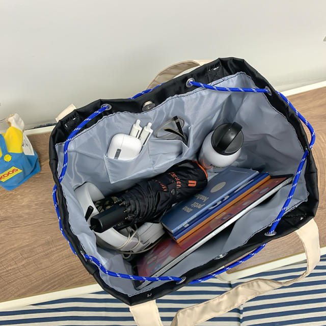 Color matching nylon tote bag school bag