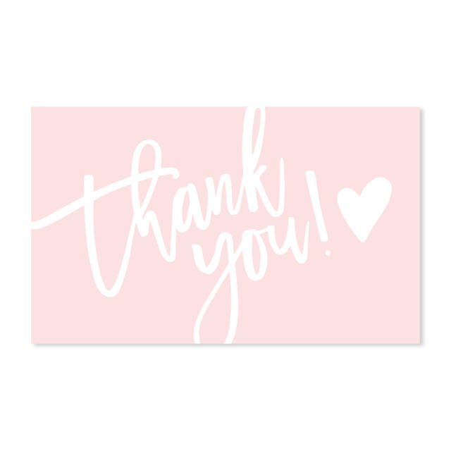 Hot sale pink color thank you card