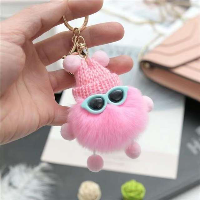 INS hot sale fluffy elfin keychain