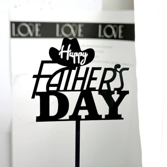 Father's day gold color acrylic cake toppers