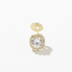 Delicate cubic zircon diamond copper clip on earrings(1pcs price)