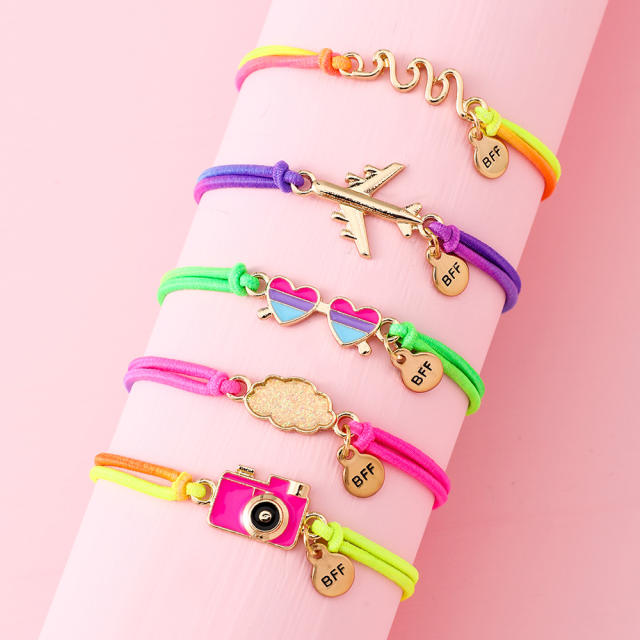 Holiday trend colorful string cute bracelet set for kids