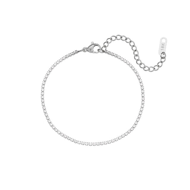 2mm delicate tennis chain stainless steel choker necklace