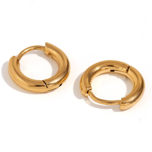 Concise stainless steel hoop earrings