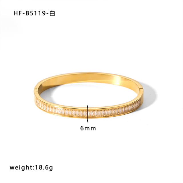 INS popular easy match basic gold color stainless steel bangle