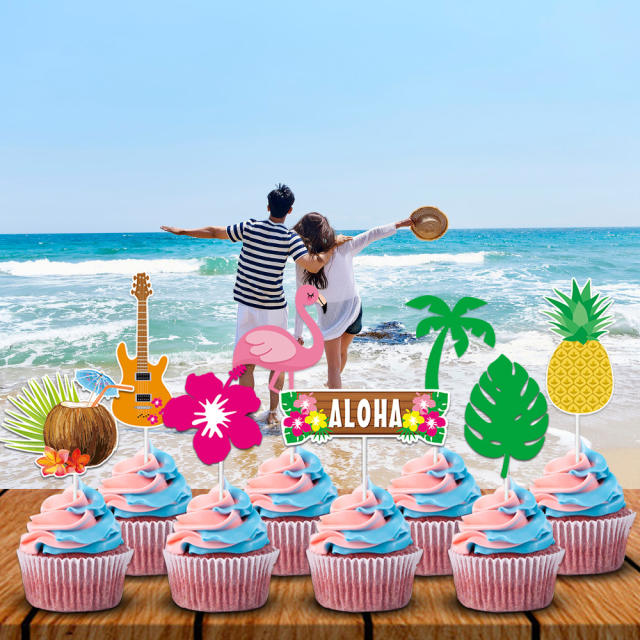 2023 summer hawaii famingo cake toppers