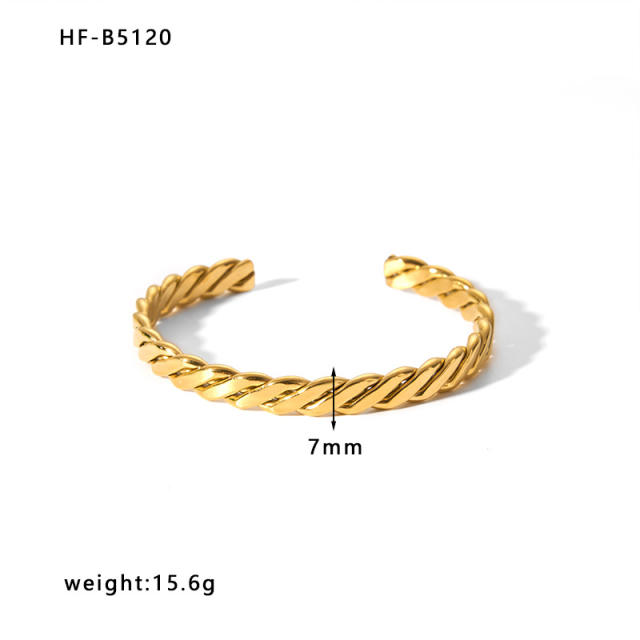 INS popular easy match basic gold color stainless steel bangle