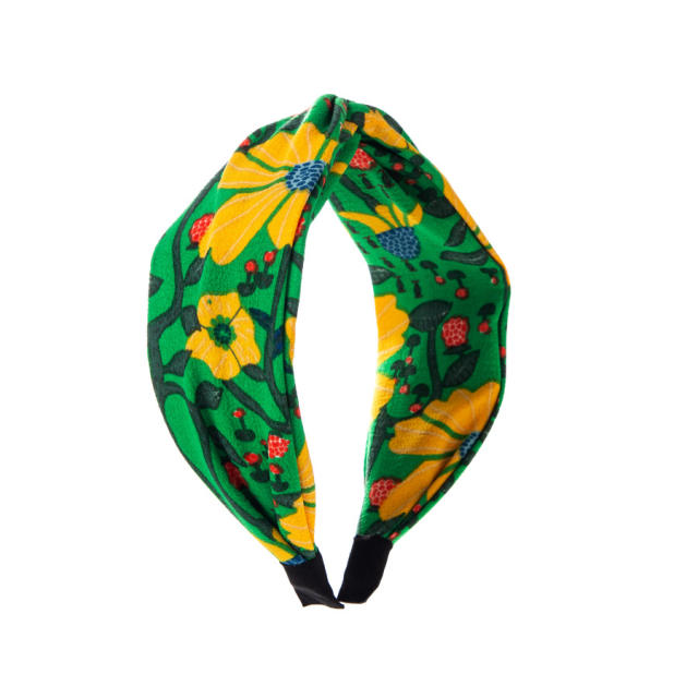 Boho colorful pattern twisted knotted headband