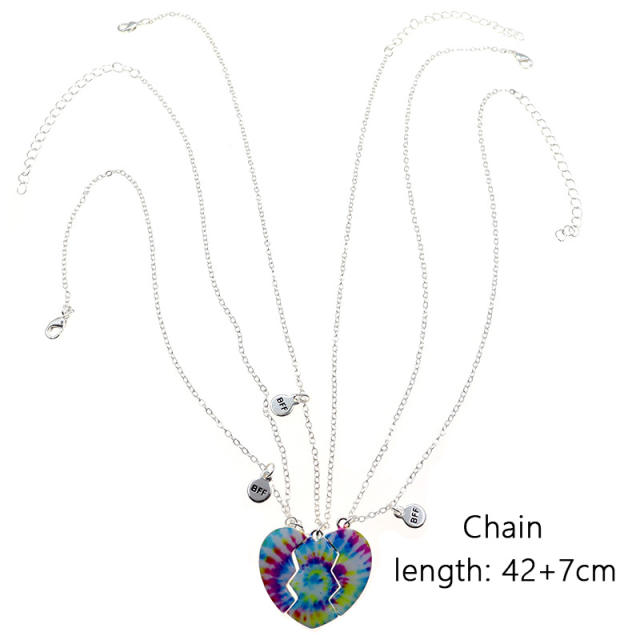 BFF hot sale heart necklace set