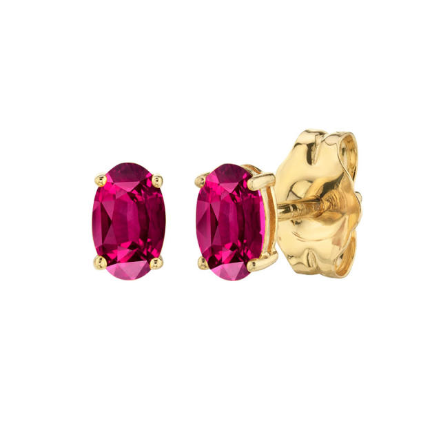 Hot sale ruby cubic zircon copper 925 needle cartilage earrings