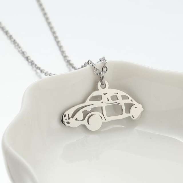 Personality hollow out letter car sweet stainless steel necklace