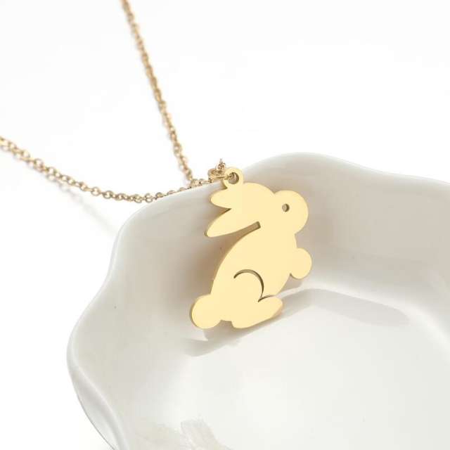 Dainty sweet cute animal series hollow stainless steel necklace