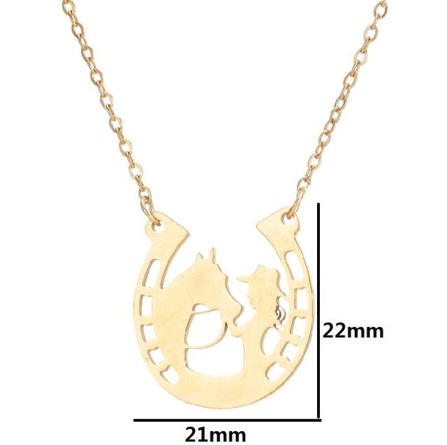 Hot sale dainty sun flower hollow stainless steel necklace