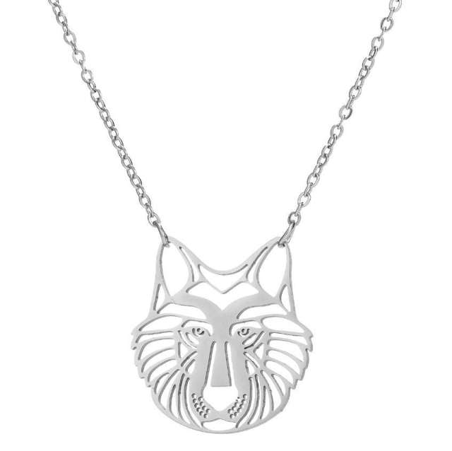 Dainty cute animal hollw out stainless steel necklace