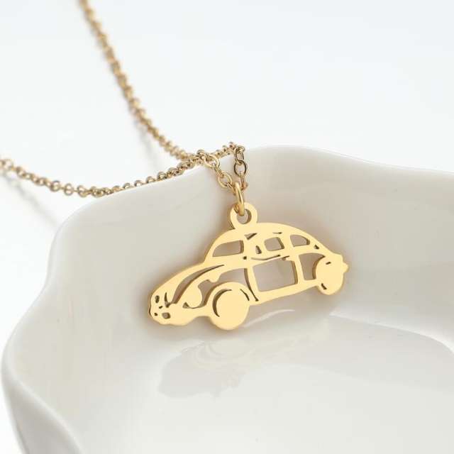 Personality hollow out letter car sweet stainless steel necklace