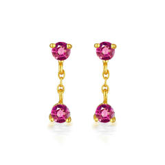 Hot sale ruby cubic zircon copper 925 needle cartilage earrings
