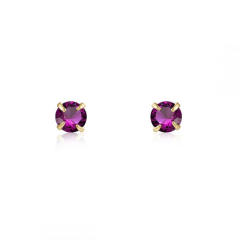 Hot sale ruby cubic zircon copper 925 needle cartilage earrings