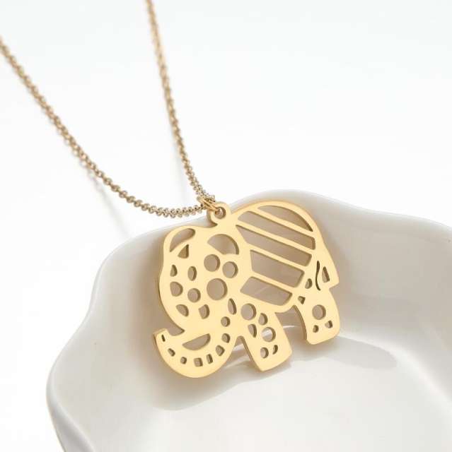 Dainty sweet cute animal series hollow stainless steel necklace