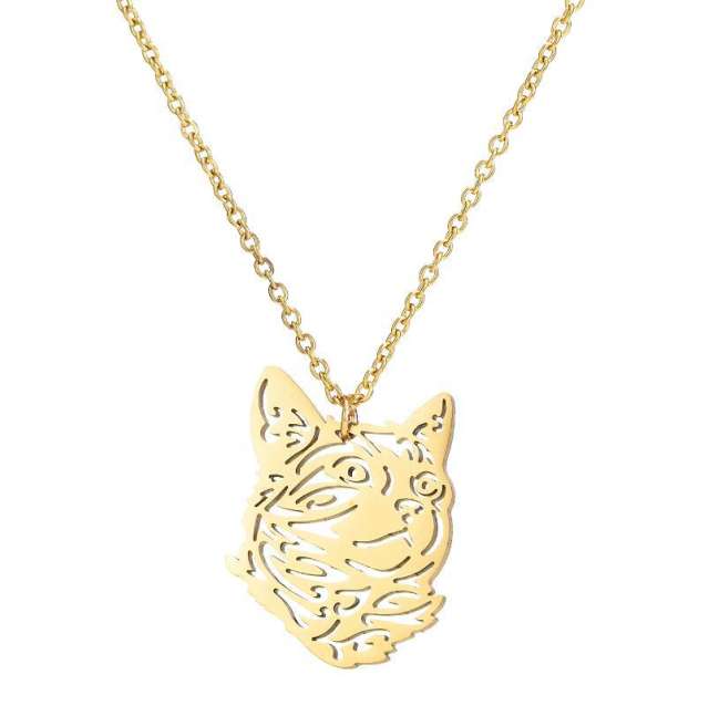 Dainty cute animal hollw out stainless steel necklace