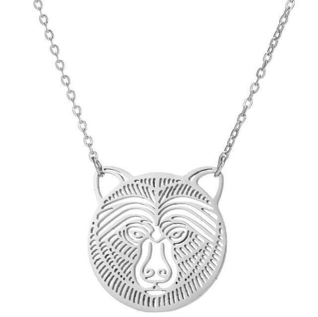 Dainty cute animal hollw out stainless steel necklace