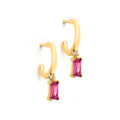 Hot sale ruby cubic zircon copper 925 needle cartilage earrings