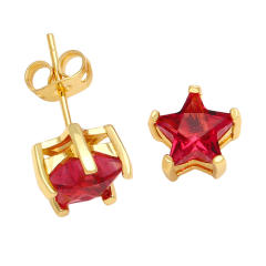 Hot sale ruby cubic zircon copper 925 needle cartilage earrings
