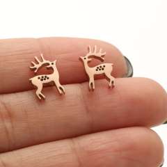 Hiphop cute birds deer animal cheap price stainless steel studs earrings